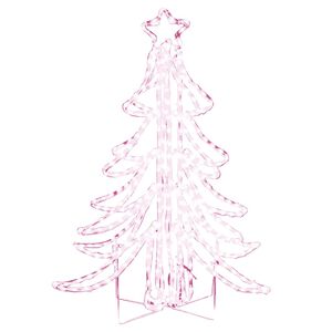 vidaXL Figura Albero Natale Pieghevole con LED Bianco Caldo 87x87x93cm