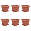 vidaXL Vasi per Piante 6 pz Rosso Mattone Plastica