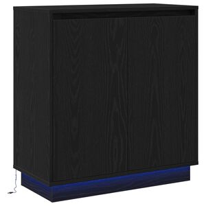 vidaXL Credenza Rovere Nero 71 x 34.5 x 75 cm Legno multistrato