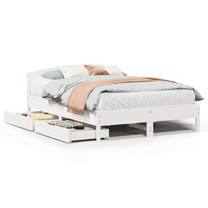vidaXL Letto senza Materasso Bianco 135x190 cm Legno Massello di Pino