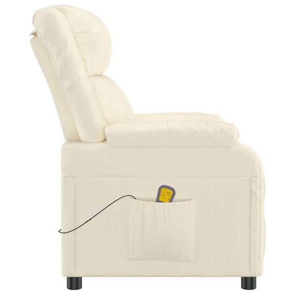 vidaXL Poltrona Massaggiante Crema in Similpelle