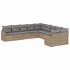 vidaXL Set Divano da Giardino 10 pz con Cuscini Beige in Polyrattan
