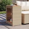 vidaXL Tavolino da Giardino Piano Legno Beige 60x40x75 cm Polyrattan