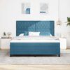 vidaXL Letto a Sorgente LED Blu Scuro 180 x 200 cm Velluto