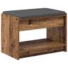 vidaXL Panca per ingresso con cuscino Legno vecchio 63 x 38 x 45 cm