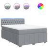 vidaXL Giroletto a Molle con Materasso Grigio Chiaro 160x200cm Tessuto