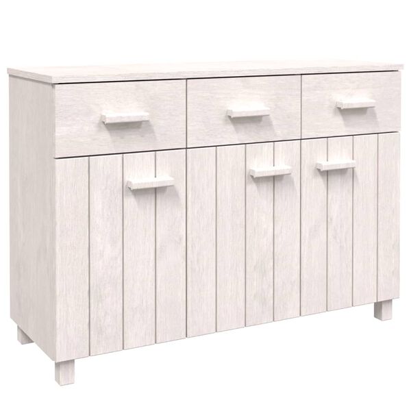 vidaXL Credenza HAMAR Bianca 113x40x80 cm in Legno Massello di Pino