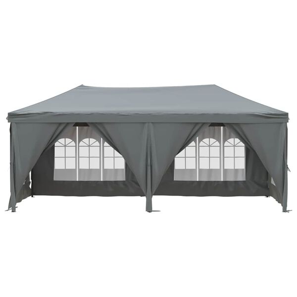 vidaXL Tenda per Feste Pieghevole con Pareti Laterali Antracite 3x6 m