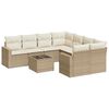 vidaXL Set Divano da Giardino 9 pz con Cuscini Beige in Polyrattan