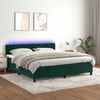 vidaXL Letto a Molle con Materasso e LED Verde Scuro 160x200cm Velluto