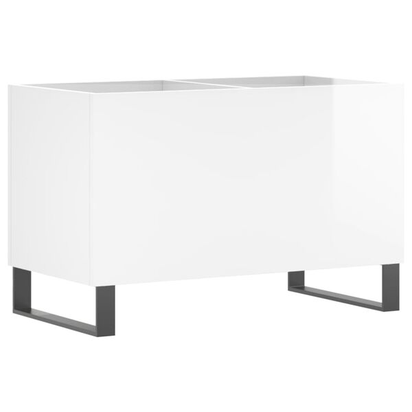 vidaXL Mobile Porta Dischi Bianco Lucido 74,5x38x48 Legno Multistrato