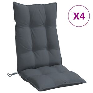 vidaXL Cuscini per Sedia Schienale Alto 4 pz Antracite Tessuto Oxford
