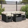 vidaXL Set Divani da Giardino con Cuscini 7pz Nero Polyrattan