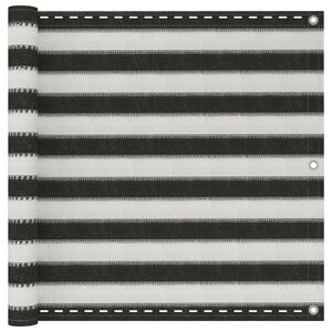 vidaXL Paravento da Balcone HDPE 90x400 cm Antracite e Bianco