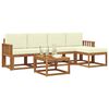 vidaXL Set di divani da esterno con cuscino 6 pcs Naturale e Crema