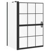 vidaXL Schermo per Bagno e Doccia Nero e trasparente 116 x 68 x 128 cm