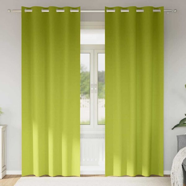 vidaXL Tende Blackout con Anelli 2 pcs Verde 260 x 140 cm Poliestere