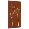 vidaXL Decorazione Muro da Giardino 105x55 cm Fiore in Acciaio Corten