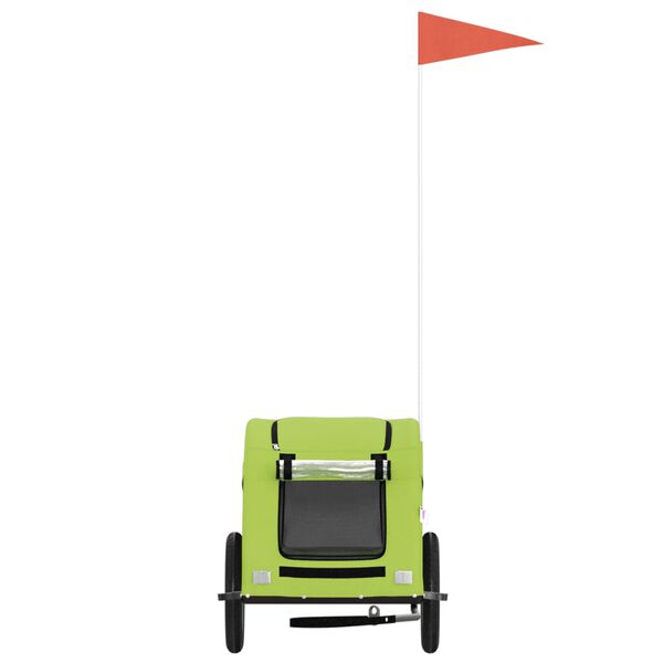 vidaXL Rimorchio da Bici per Animali Verde Oxford e Ferro
