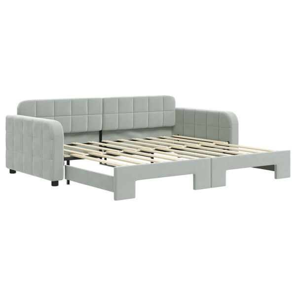 vidaXL Divano Letto con Letto Estraibile Grigio Chiaro 90x190 Velluto