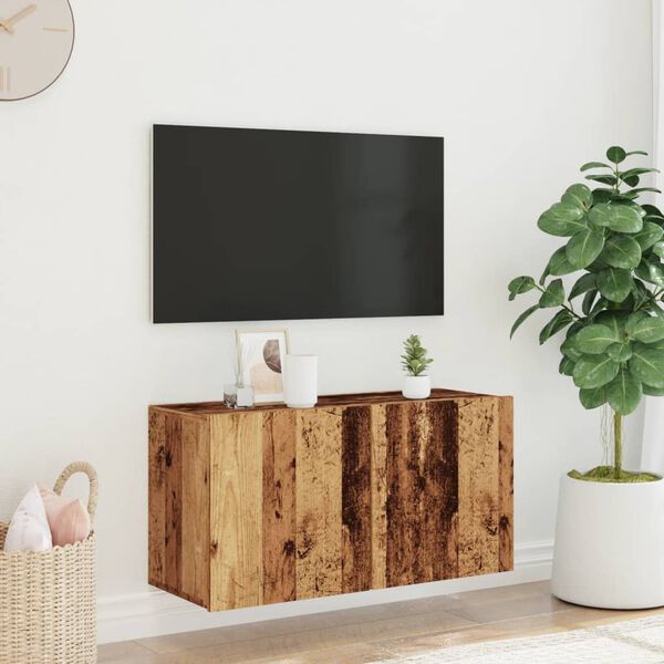 vidaXL Mobile TV a Parete Legno Antico 80x30x41 cm