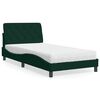 vidaXL Letto con Materasso Verde Scuro 100x200 cm in Velluto