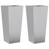 vidaXL Fioriere da Giardino 2 pz 35x35x75 cm in Acciaio Zincato