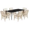 vidaXL Set da Pranzo da Giardino 7 pz con Cuscini Beige in Polyrattan