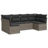vidaXL Set Divano da Giardino 6 pz con Cuscini Grigio in Polyrattan