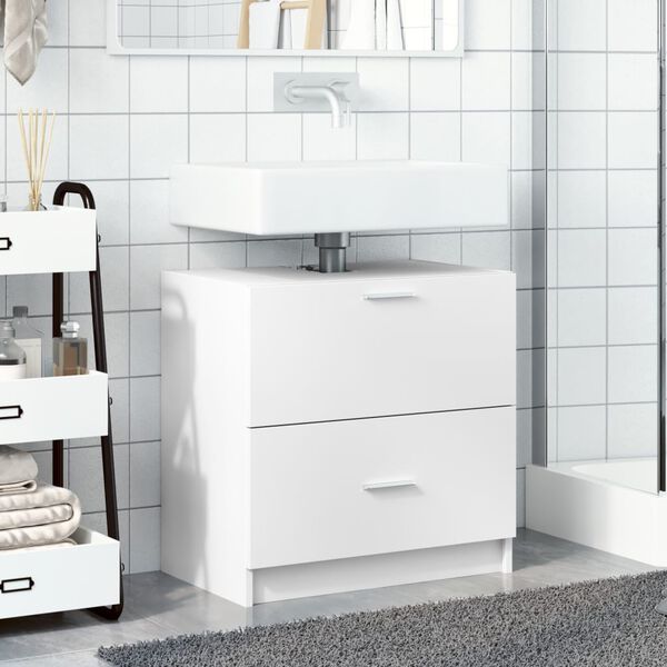 vidaXL Mobile Lavabo Bianco 59x37x59 cm in Truciolare
