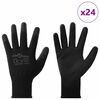 vidaXL Guanti da Lavoro 24 pcs Nero 10 / xl Poliestere