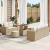 vidaXL Set Divano da Giardino con cuscino 8 pcs Beige polyrattan