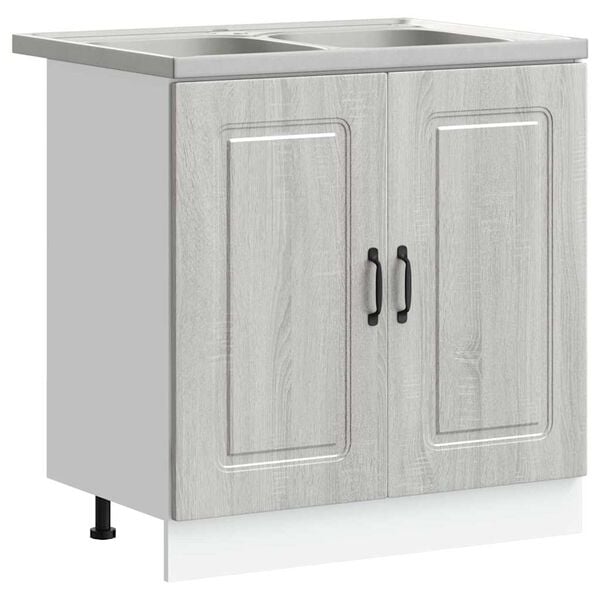 vidaXL Mobile da cucina Kalmar Grigio Sonoma 80 x 46 x 81,5 cm