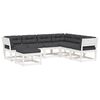 vidaXL Set Salotto Giardino 7pz con Cuscini Bianco Legno Massello Pino
