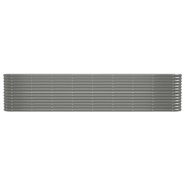 vidaXL Letto Giardino Acciaio Zincato 332x40x68 cm Grigio