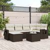 vidaXL Set Divani da Giardino 7 pz con Cuscini Marrone in Polyrattan