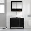 vidaXL Set di mobili per il bagno 2 pcs Rovere Nero Legno multistrato