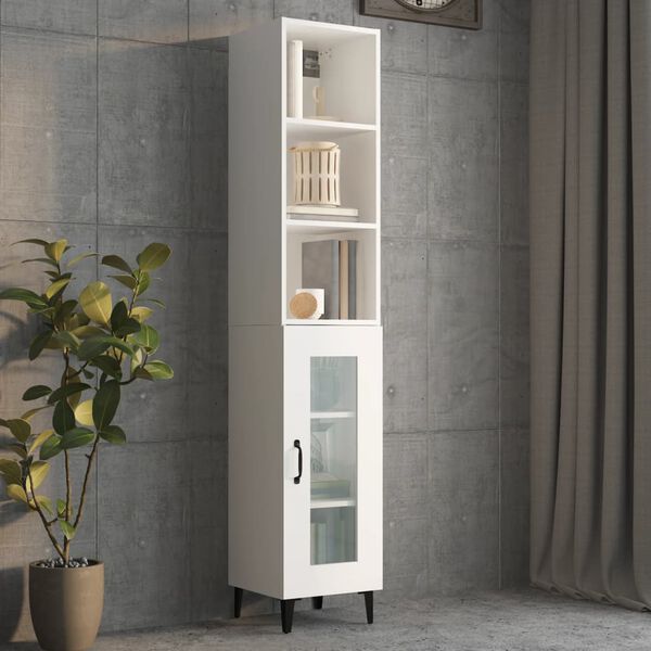 vidaXL Mobile Pensile Bianco 34,5x32,5x90 cm in Legno Multistrato