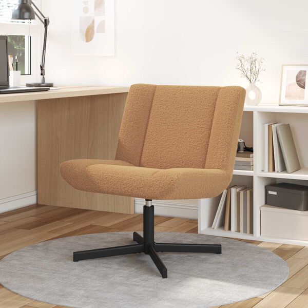 vidaXL Sedia girevole Beige 63 x 75 x 76 cm Pelle di Pecora