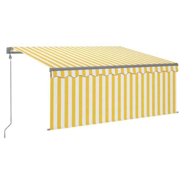 vidaXL Tenda Automatica con LED Sensore Vento 3x2,5 m Giallo Bianco