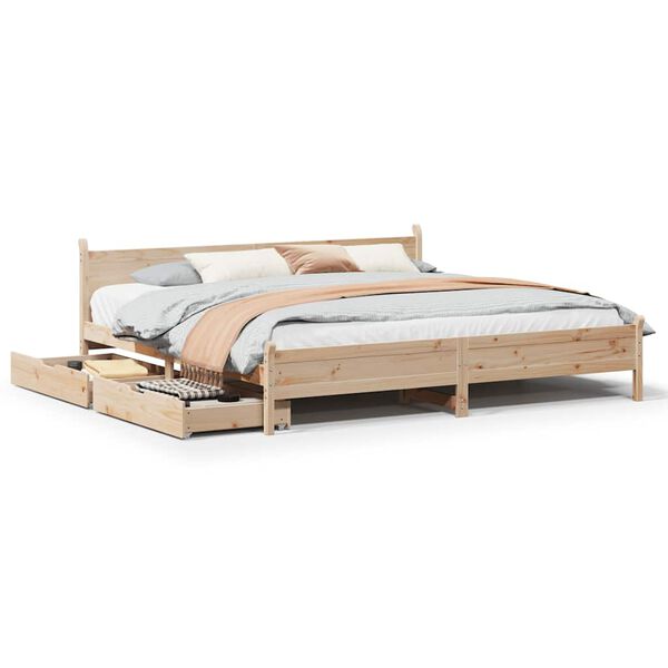 vidaXL Letto senza Materasso 180x200 cm in Legno Massello di Pino