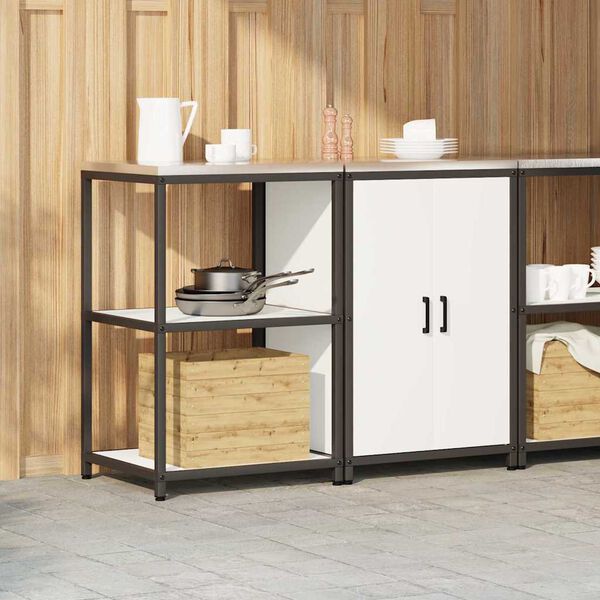 vidaXL Set di Stoccaggio per Cucina con lo scaffale 2 pcs Bianco