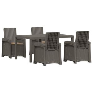 vidaXL Set da Pranzo per Giardino 5 pz Grigio chiaro e Tortora PP