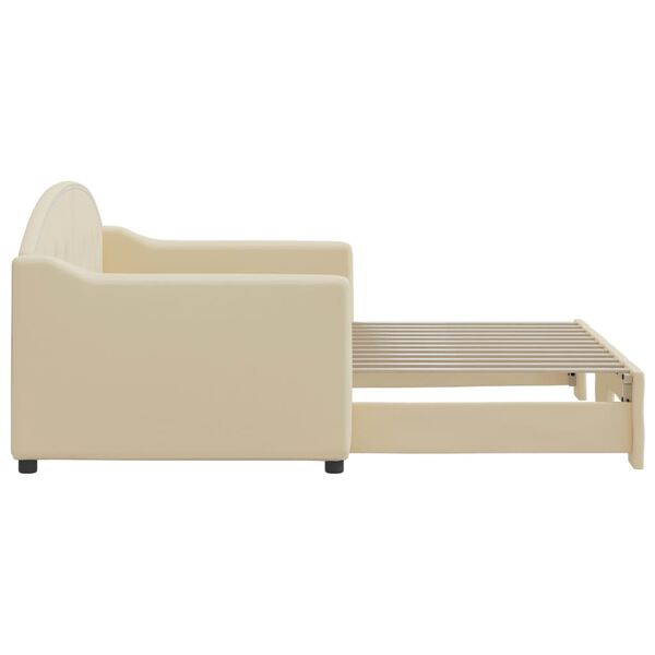 vidaXL Divano Letto con Letto Estraibile Crema 80x200 cm Tessuto