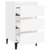 vidaXL Comodino con Gambe in Metallo Bianco 40x35x69 cm