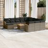 vidaXL Set Divani da Giardino 13 pz con Cuscini Grigio in Polyrattan
