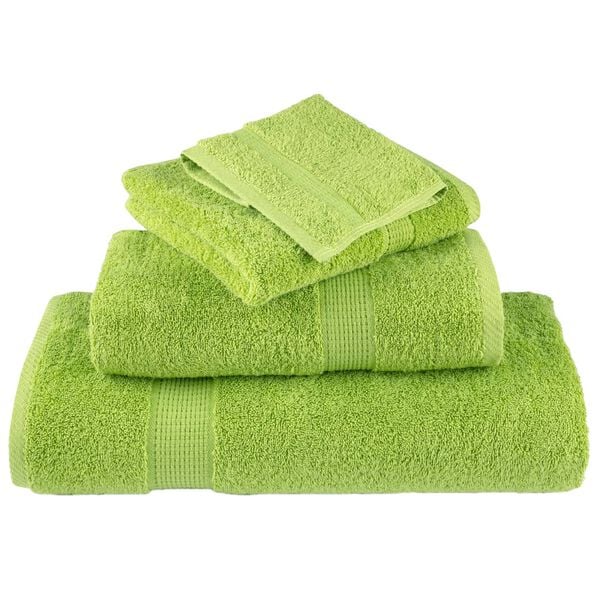 vidaXL Asciugamani da bagno Premium SOLUND 4 pz Verde mela 100x150 cm 600 g/m²