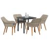 vidaXL Set da Pranzo per Giardino 5 pcs Grigio chiaro polyrattan