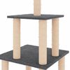vidaXL Albero per Gatti con Tiragraffi in Sisal Grigio Scuro 111 cm