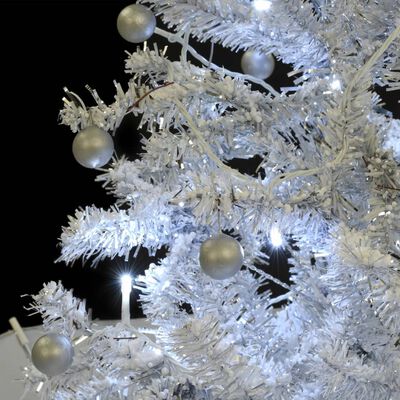 vidaXL Albero di Natale con Neve e Base a Ombrellone Bianco 75 cm